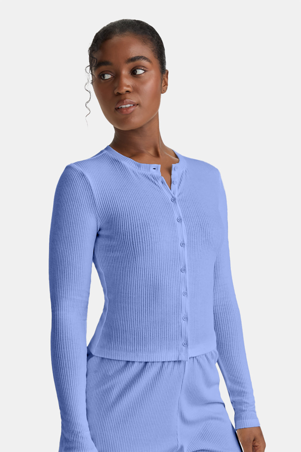 SOFT LOUNGE PYJAMA CARDIGAN - CORNFLOWER BLUE