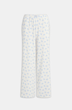 SOFT LOUNGE WIDE LEG PYJAMA BOTTOMS - CROISSANT PRINT