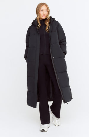 POLAR LONG LINE MULTIWAY 4-IN-1 PUFFER COAT - BLACK