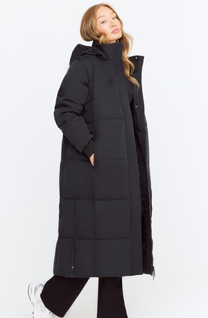 POLAR LONG LINE MULTIWAY 4-IN-1 PUFFER COAT - BLACK