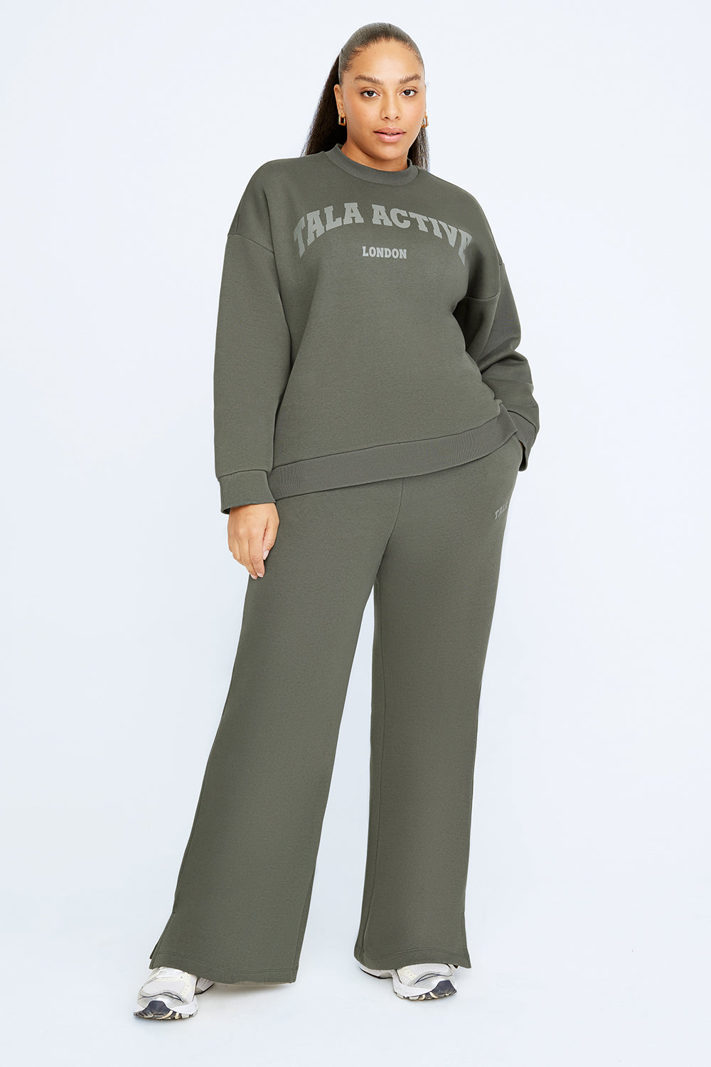 TALA ACTIVE LOOSE HEM OVERSIZED SWEATSHIRT- DARK OLIVE