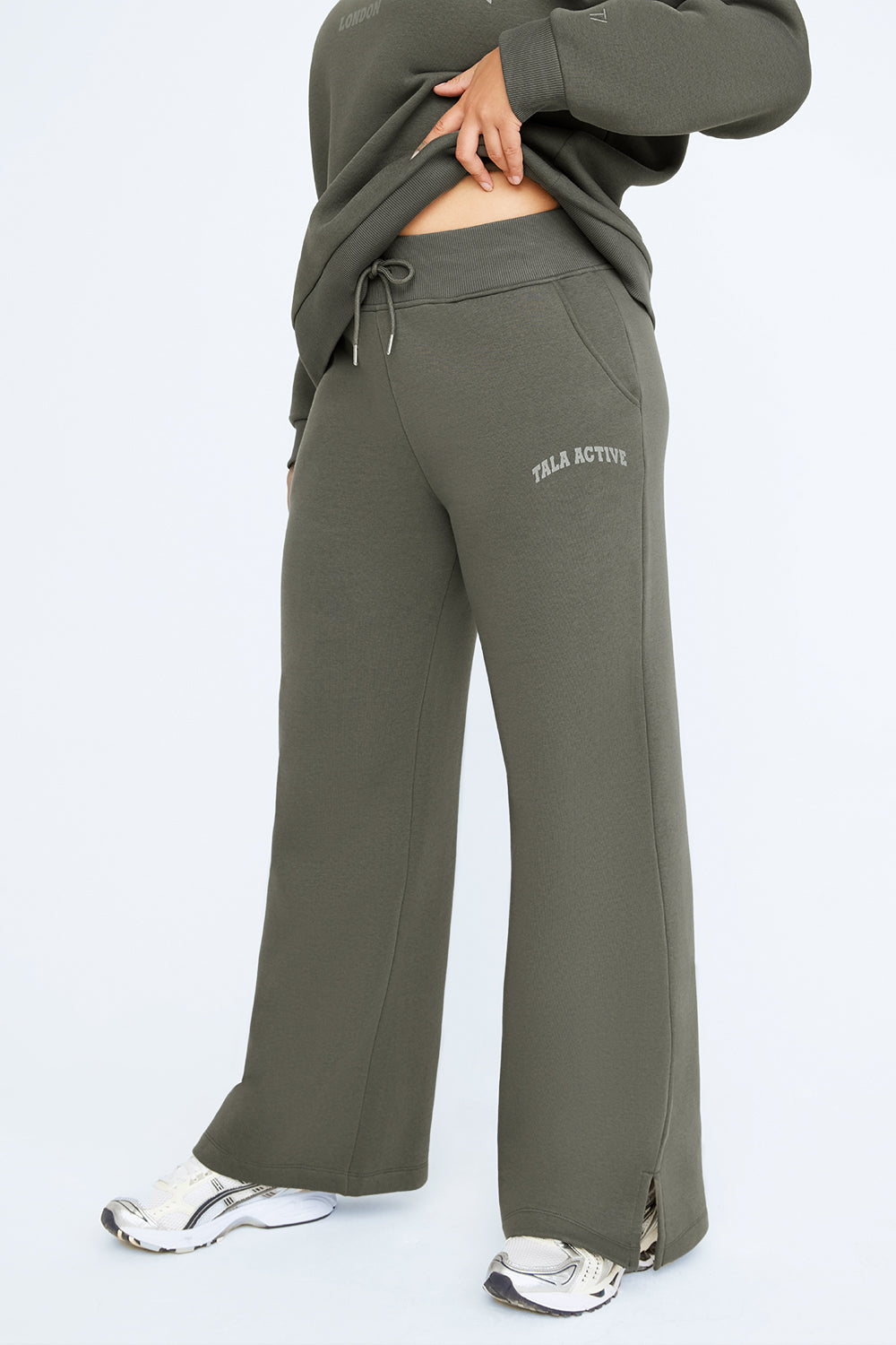 TALA ACTIVE WIDE LEG JOGGER- DARK OLIVE