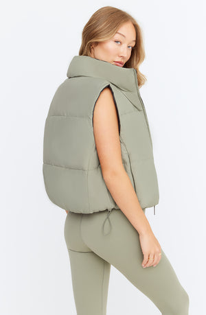 REVERSIBLE MULTIWAY GILET - BLACK AND VINTAGE KHAKI