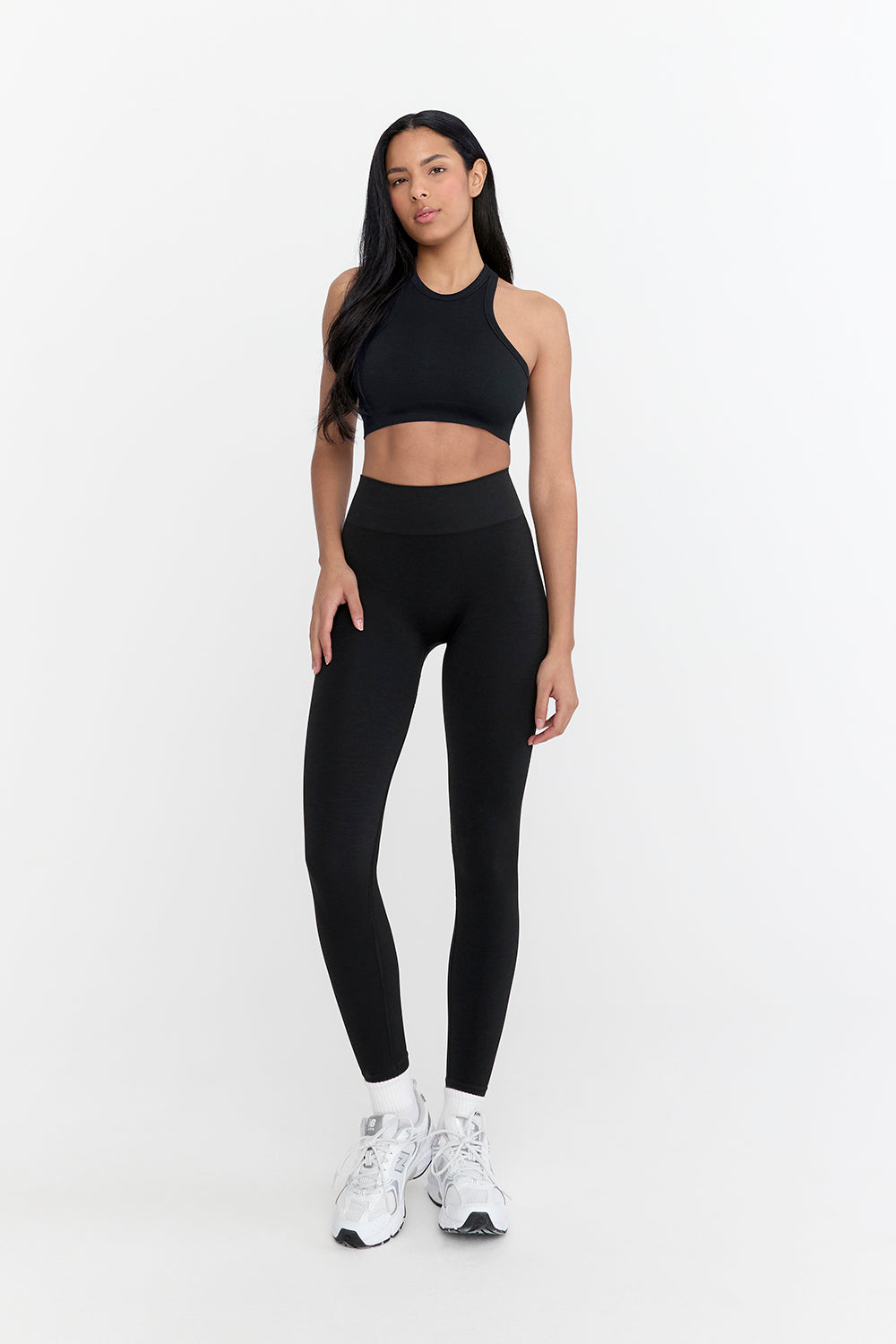 SCULPT SEAMLESS RIBBED HIGH WAISTED LEGGING - BLACK MARL