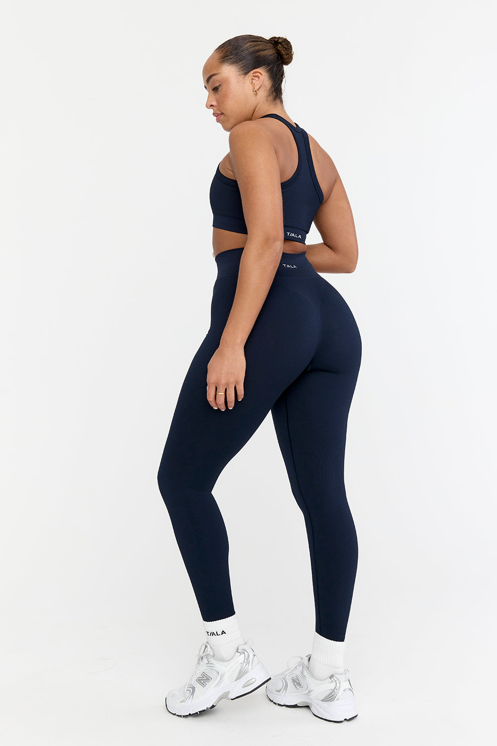 SCULPT SEAMLESS RIBBED HIGH WAISTED LEGGING - NAVY MARL