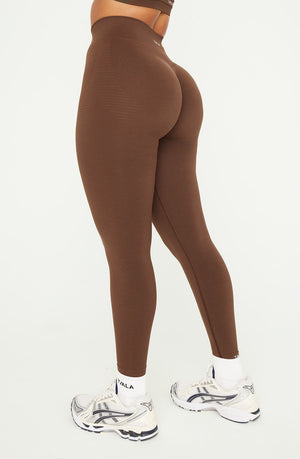 SCULPT SEAMLESS SCRUNCH LEGGING - COFFEE MARL