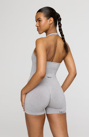 SCULPT SEAMLESS SCRUNCH CYCLING SHORTS - LIGHT GREY MARL