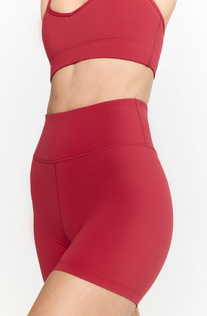 SKINLUXE HIGH WAISTED CYCLING SHORTS - RETRO RED