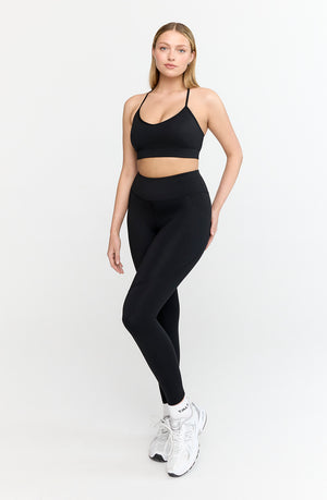 SKINLUXE HIGH WAISTED SIDE POCKET LEGGING - SHADOW BLACK