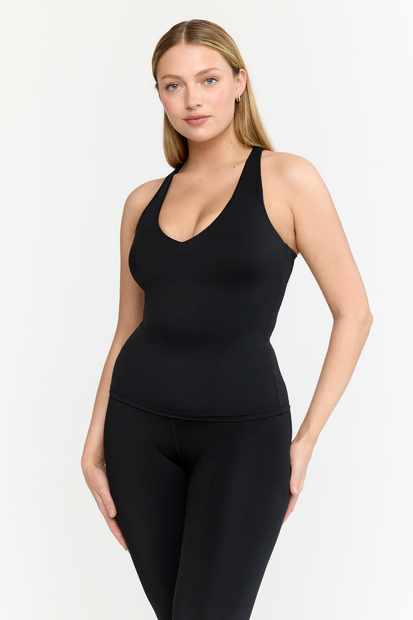 Athlete Crop Seamless Gym Vest - Black, Women's Vests