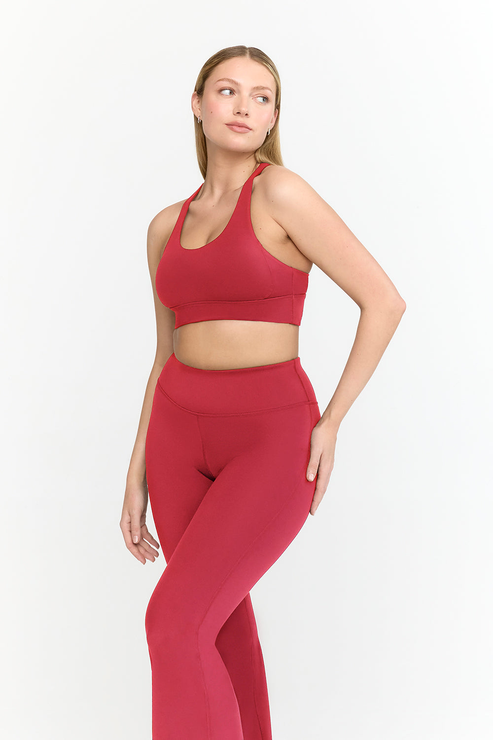 SKINLUXE LONGLINE TANK SPORTS BRA - RETRO RED