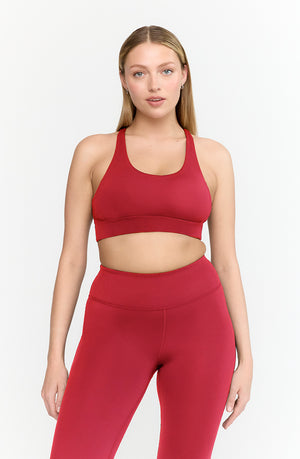 SKINLUXE TANK SPORTS BRA - RETRO RED