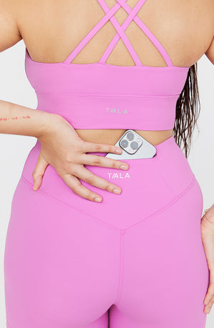 SKINLUXE HIGH WAISTED CYCLING SHORTS - BUBBLEGUM