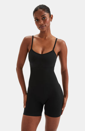 SCULPT SEAMLESS SCRUNCH UNITARD - BLACK MARL