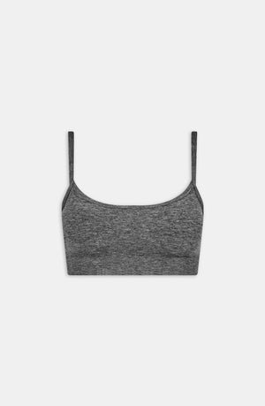 SCULPT SEAMLESS BANDEAU SPORTS BRA - CHARCOAL MARL