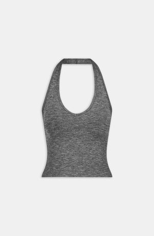 SCULPT SEAMLESS HALTER TANK - CHARCOAL MARL