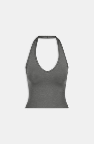 SCULPT SEAMLESS HALTER TANK - DARK OLIVE MARL