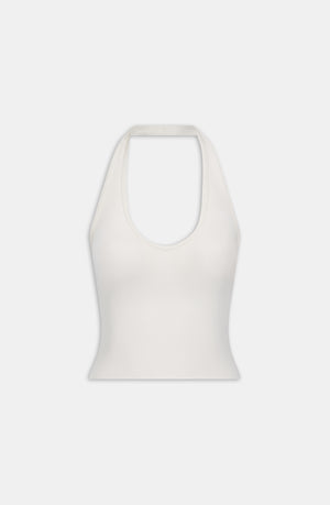 SCULPT SEAMLESS HALTER TANK - MILK MARL