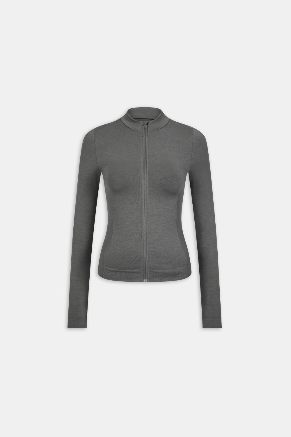 SCULPT SEAMLESS ZIP THROUGH LONGLINE JACKET - DARK OLIVE