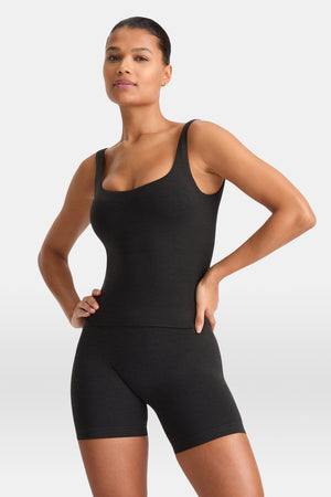 SCULPT SEAMLESS BUILT-IN BRA VEST - BLACK MARL