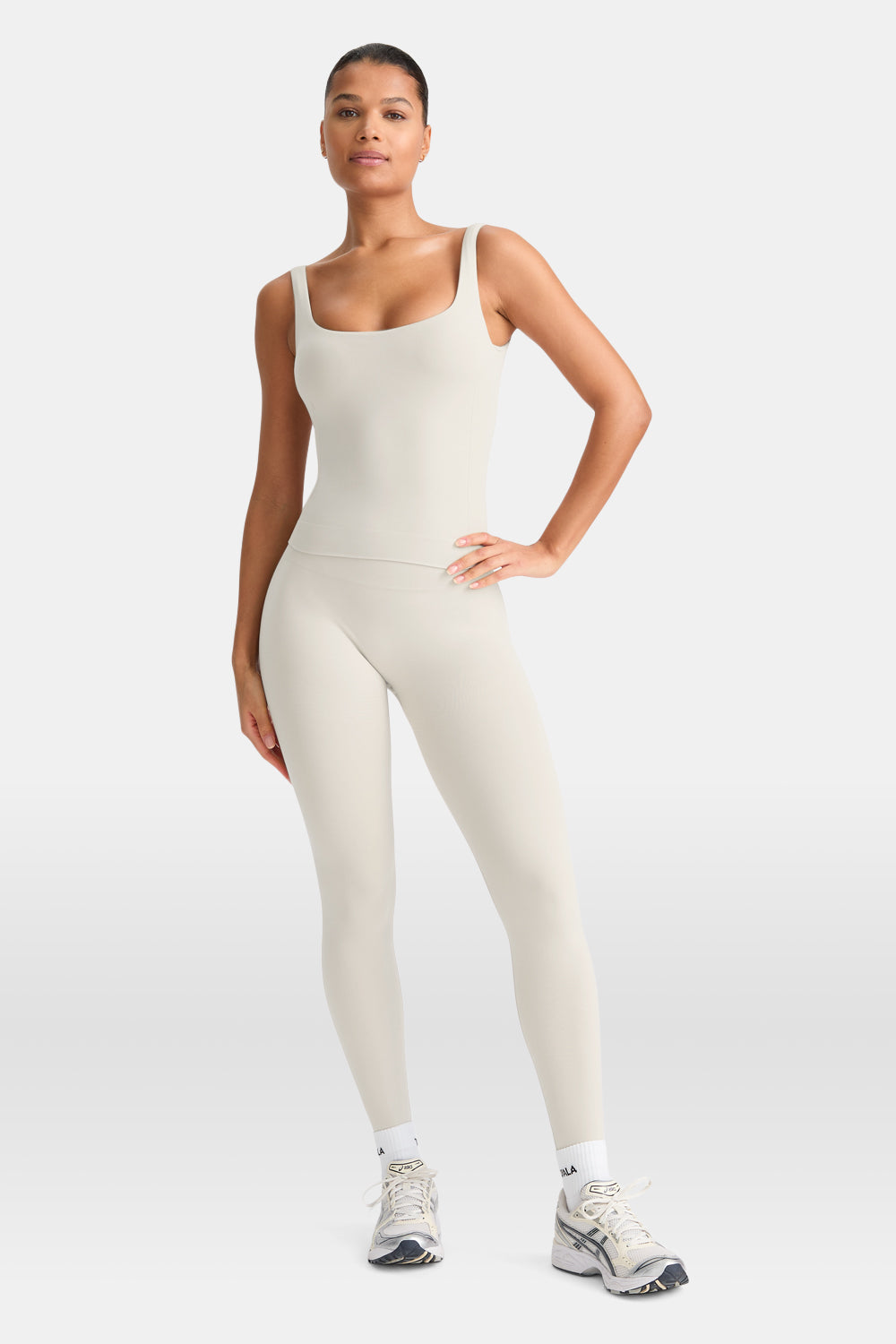 SCULPT SEAMLESS BUILT-IN BRA VEST - CHAI MARL