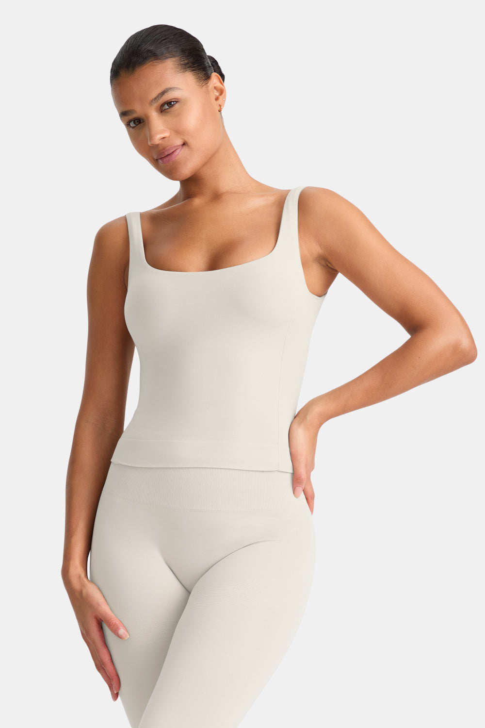 SCULPT SEAMLESS BUILT-IN BRA VEST - CHAI MARL