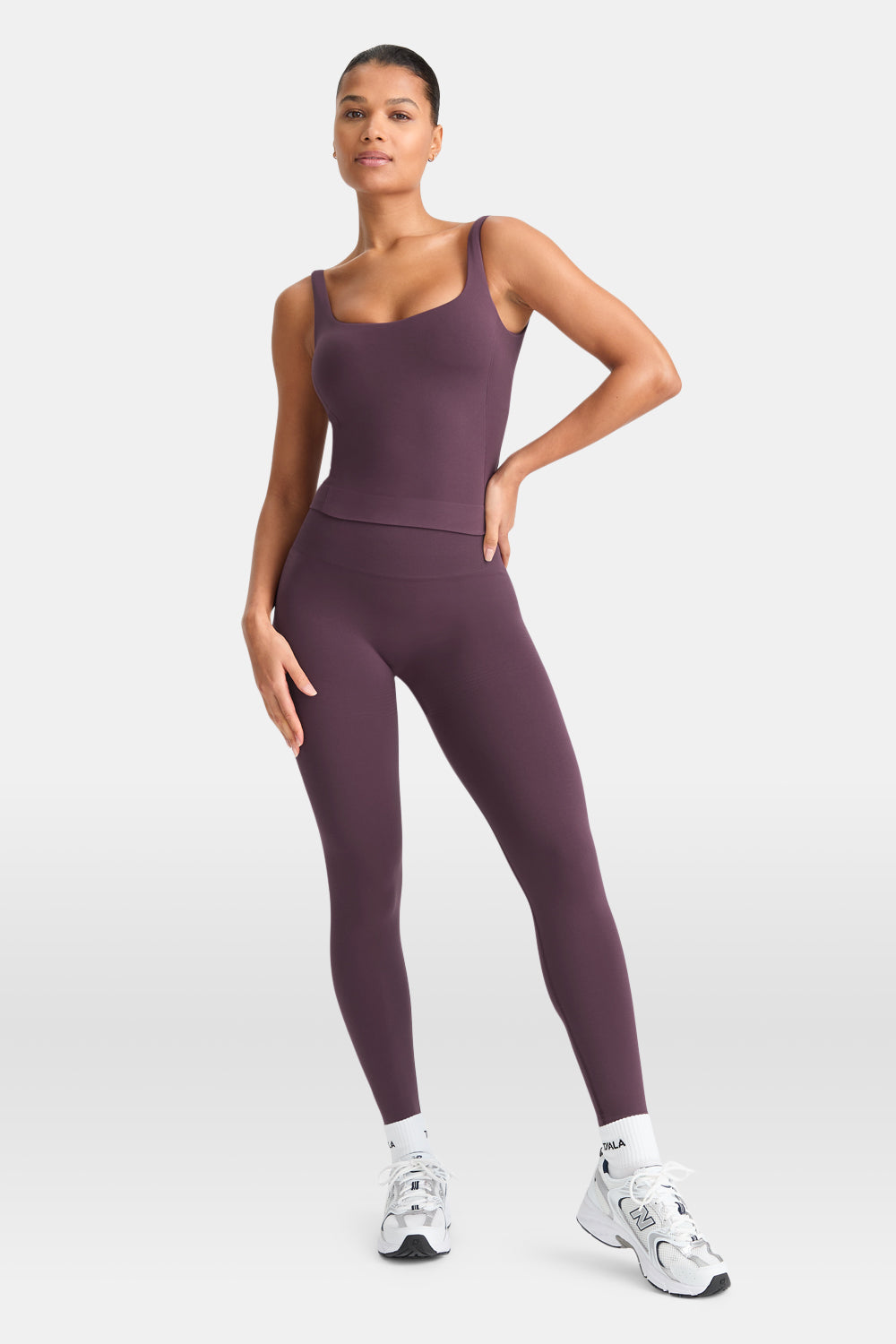 SCULPT SEAMLESS BUILT-IN BRA VEST - PLUM MARL