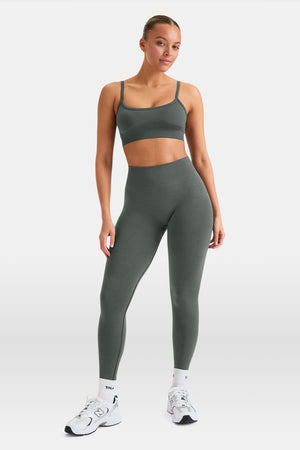 SCULPT SEAMLESS SCRUNCH LEGGING - DARK OLIVE MARL