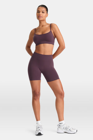 SCULPT SEAMLESS SCRUNCH CYCLING SHORTS - PLUM MARL