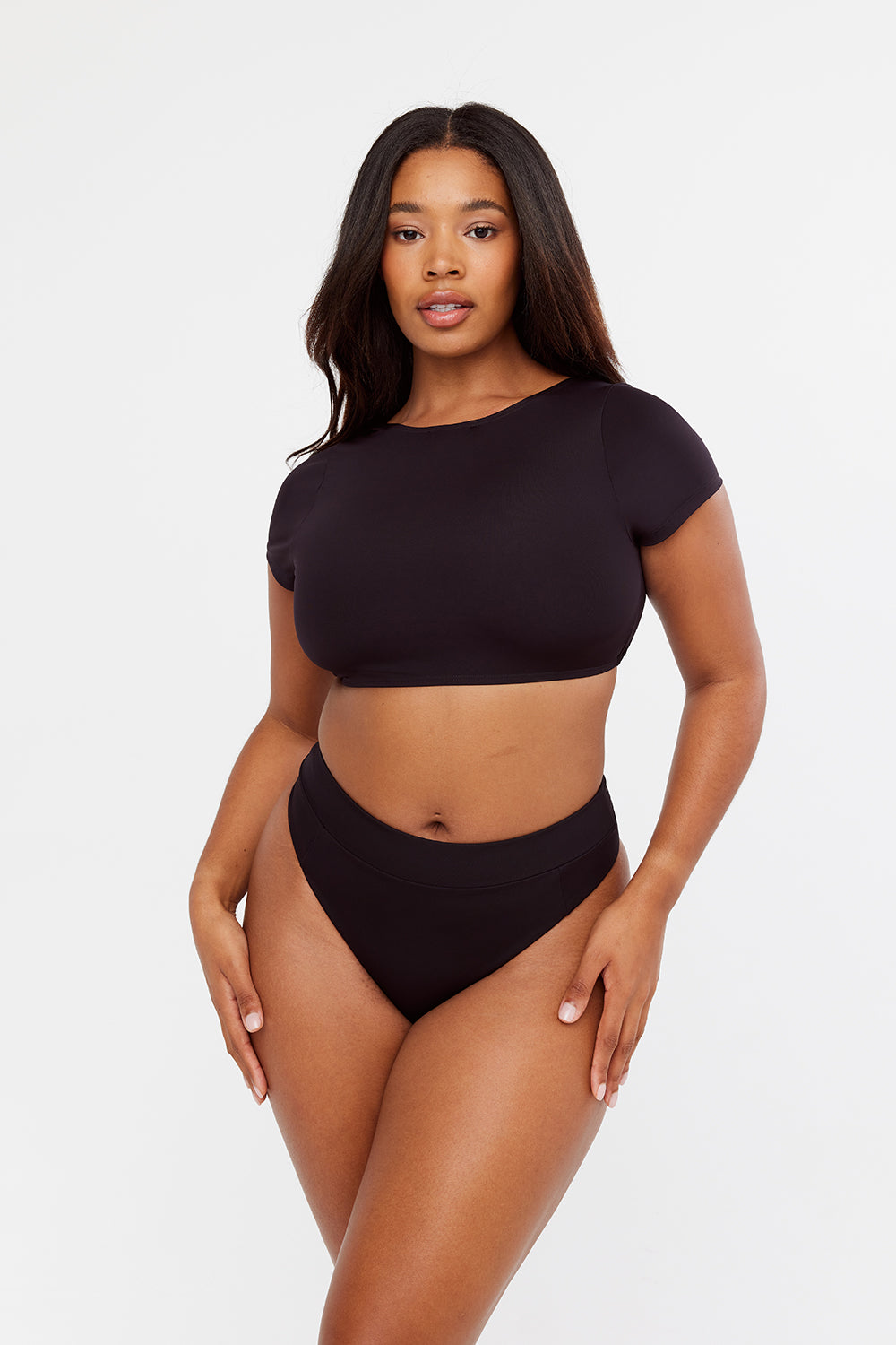 BONDI MULTIWAY BIKINI TEE - BLACK