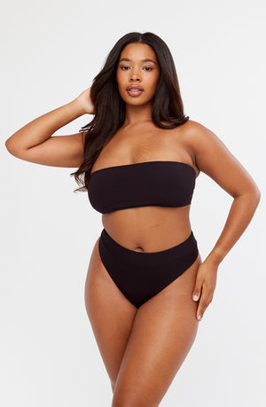 ANTIBES MULTIWAY BANDEAU BIKINI TOP - BLACK