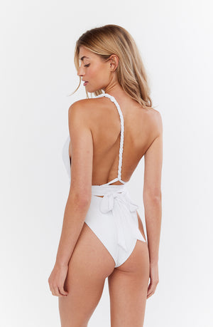 HAMPTONS PLUNGE NECK MULTIWAY SWIMSUIT - WHITE