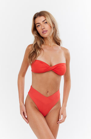 ANTIBES MULTIWAY BANDEAU BIKINI TOP - CHILLI