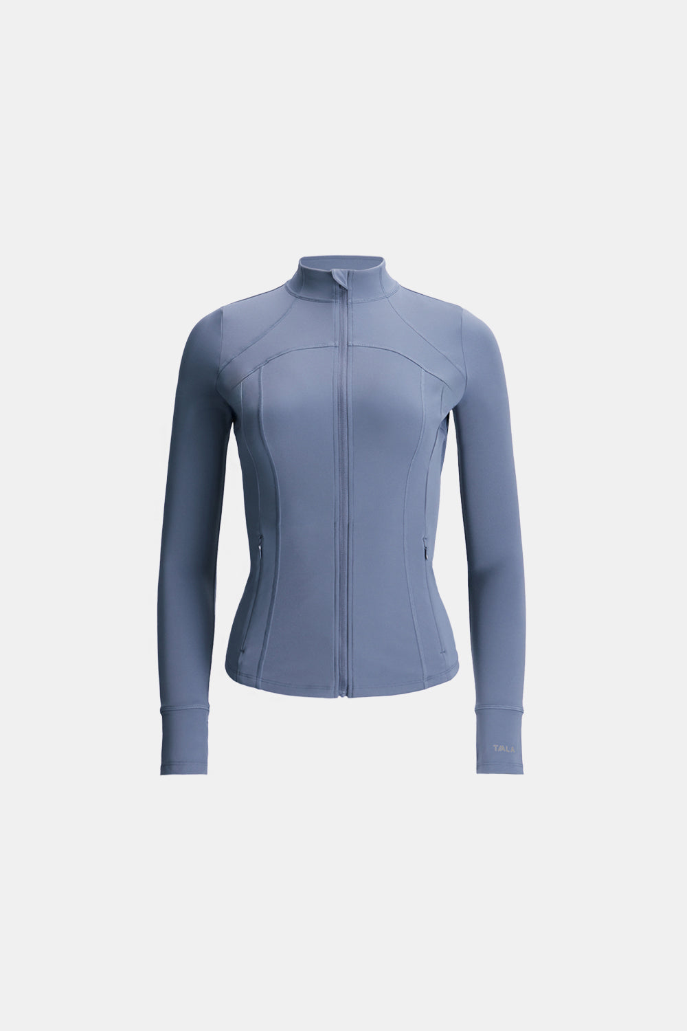 SKINLUXE ZIP THROUGH FULL LENGTH RUNNING TOP - VINTAGE BLUE