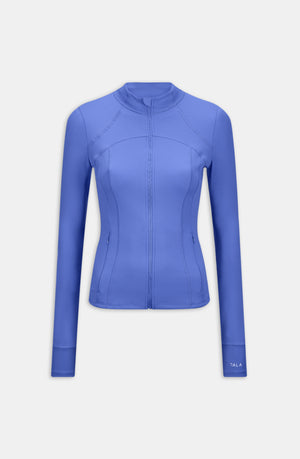 SKINLUXE ZIP THROUGH FULL LENGTH RUNNING TOP - IRIS BLUE