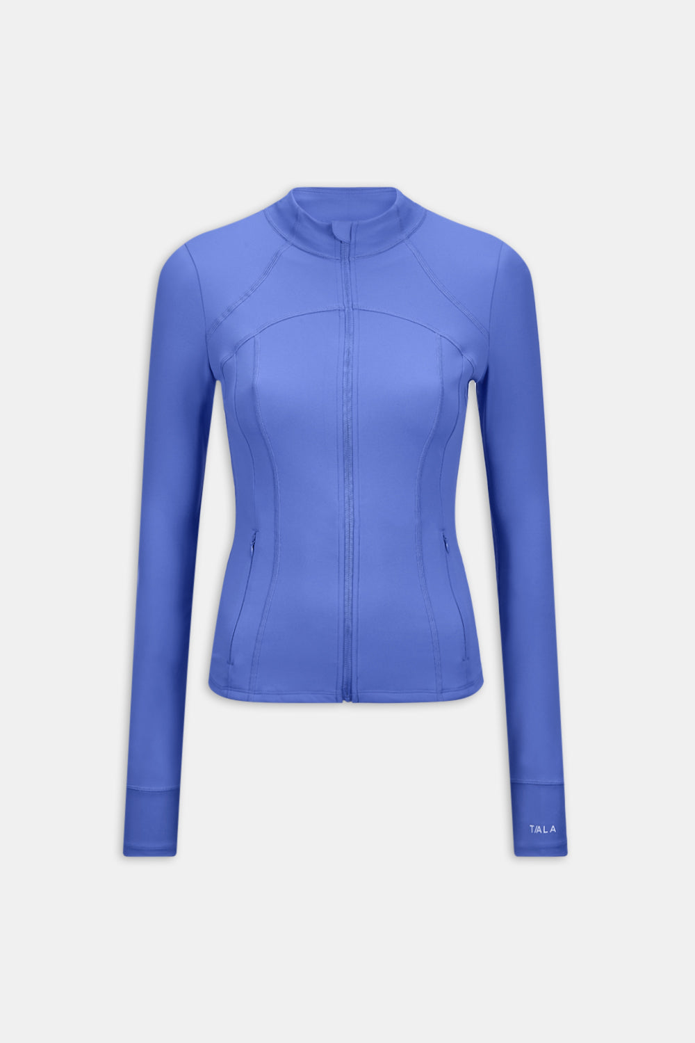 SKINLUXE ZIP THROUGH FULL LENGTH RUNNING TOP - IRIS BLUE