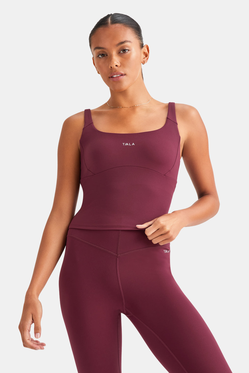 SKINLUXE BUILT-IN SUPPORT SCOOP NECK VEST - BURGUNDY