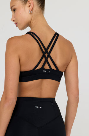 SKINLUXE CROPPED TANK SPORTS BRA - SHADOW BLACK