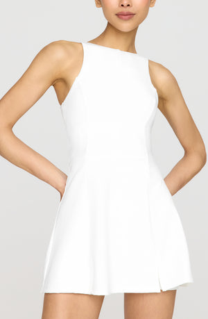 SKINLUXE BUILT-IN SUPPORT SIDE SPLIT ACTIVE DRESS - COCONUT MILK