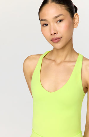 SKINLUXE BUILT-IN SUPPORT STRAPPY BACK CAMI TOP - KEY LIME