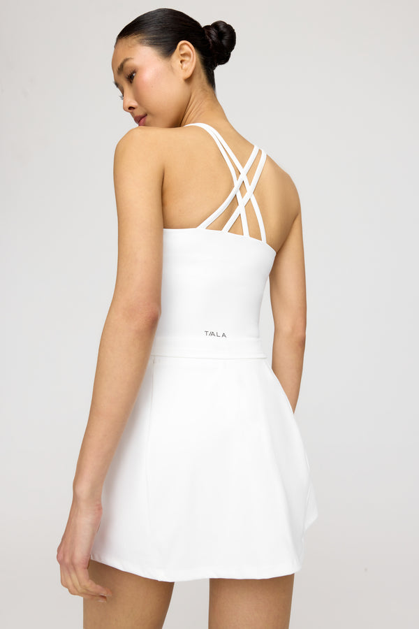 SKINLUXE BUILT-IN SUPPORT STRAPPY BACK CAMI TOP - COCONUT MILK