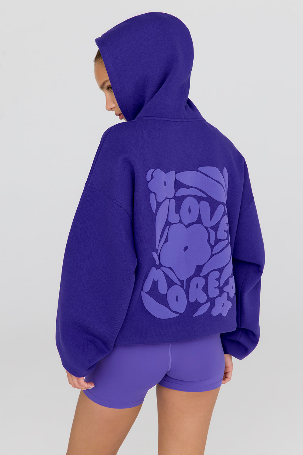 LOVE MORE OVERSIZED HOODIE - GRAPE