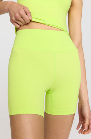 SKINLUXE HIGH WAISTED CYCLING SHORTS - KEY LIME