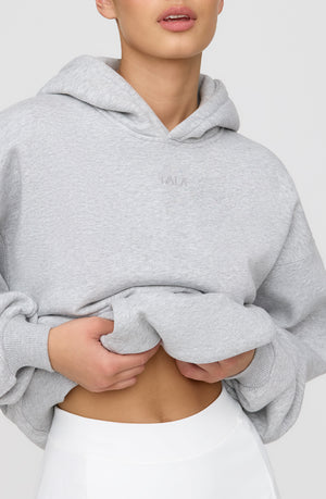 LOVE MORE OVERSIZED HOODIE - GREY MARL