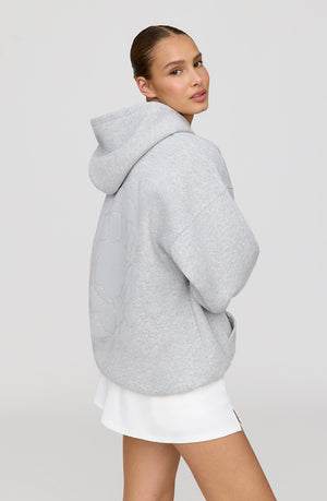 LOVE MORE OVERSIZED HOODIE - GREY MARL