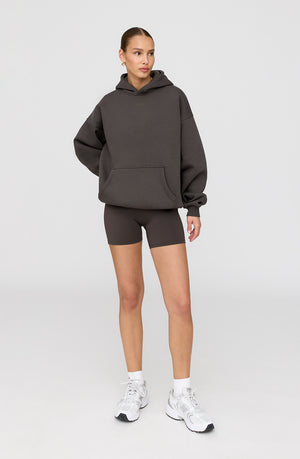 LOVE MORE OVERSIZED HOODIE - SLATE BROWN