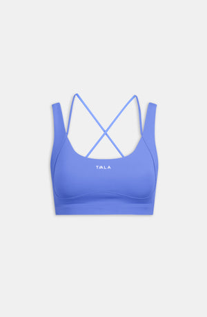 SKINLUXE CONTOUR SCOOP BACK SPORTS BRA - IRIS BLUE