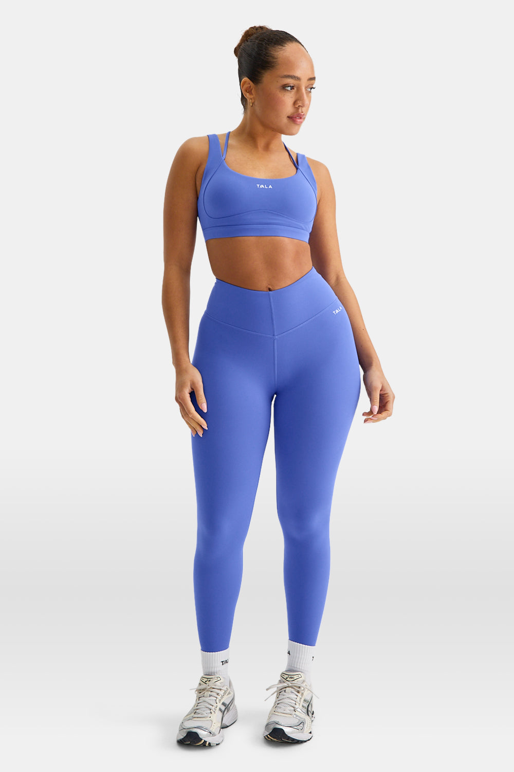 SKINLUXE CONTOUR SCOOP BACK SPORTS BRA - IRIS BLUE