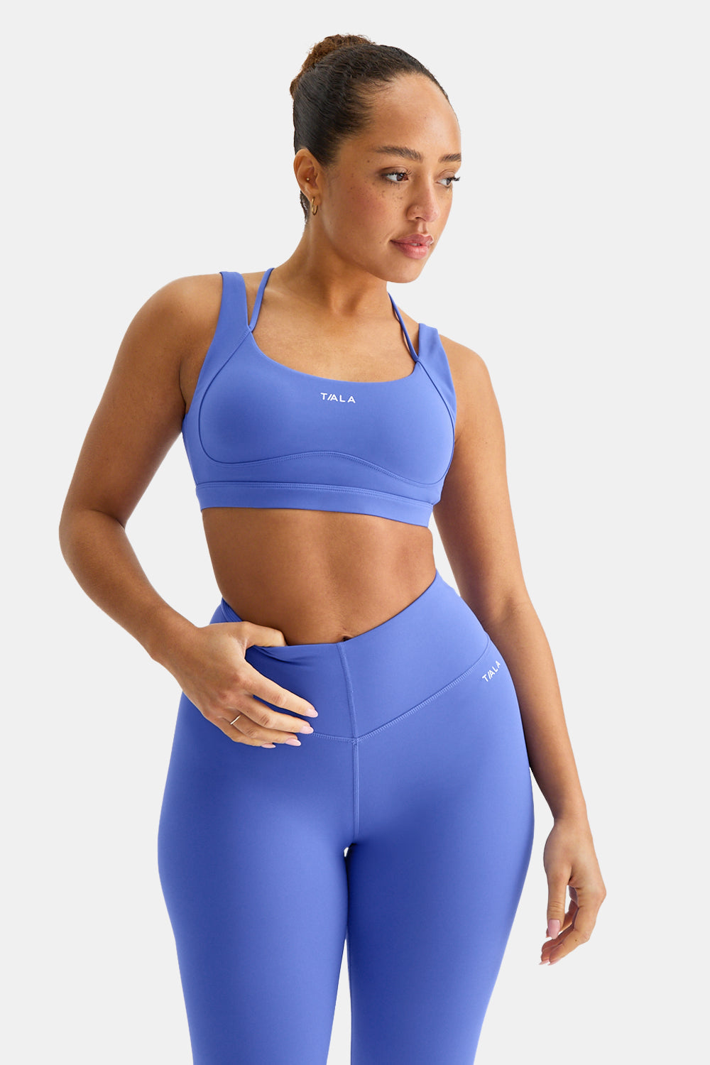 SKINLUXE CONTOUR SCOOP BACK SPORTS BRA - IRIS BLUE