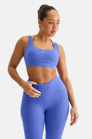 SKINLUXE CONTOUR SCOOP BACK SPORTS BRA - IRIS BLUE